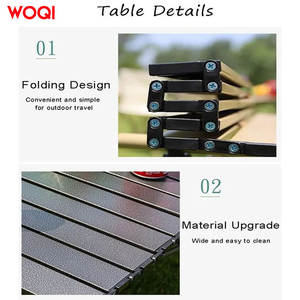 ชุดโต๊ะและเก้าอี้พับได้พกพา Woqi สำหรับตั้งแคมป์ 4 ที่นั่ง สีเขียวอ่อน ผ้า Oxford โครงอะลูมิเนียม เฟอร์นิเจอร์สำหรับใช้งานกลางแจ้ง - Product Image 2