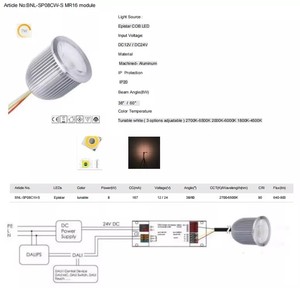 Benory 38/60 độ 8W cri95 24V CCT MR16 mô-đun Dali dt8 loxone KNX GVS tuya nhà thông minh đèn <span class=keywords><strong>LED</strong></span> DMX RGBW MR16 điểm ánh sáng - Product Image 5