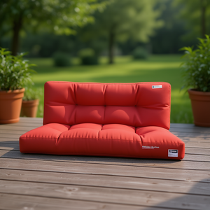 Cojines de Exterior Rojos de Poliéster, Resistentes al Agua, Rectangulares, de Color Sólido, para Uso en Todas las Estaciones, Relleno Acolchado, 100% Fibra de Poliéster - Product Image 2