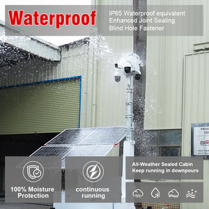 Di động năng lượng mặt trời giám sát CCTV tháp an ninh PTZ máy ảnh Trailer với hai 600 Wát tấm pin mặt trời cho vùng sâu vùng xa - Product Image 3