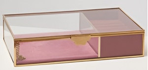 Caja Organizadora de Joyas de Calidad Garantizada con Forma Rectangular y Fabricada con Metal y Vidrio - Product Image 2