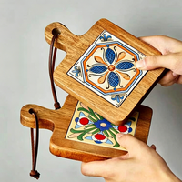Cadeaux de déménagement : Sous-verres en bois d'acacia pour table basse, protection de table, décoration, sous-verres mignons en bois pour tasses