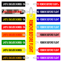 Porte-clés double face jaune « Remove Before Flight » OEM, bijou pour clés, cadeau aviation, étiquette importante, broderie noire