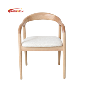 Ghế ăn kiểu Âu, khuyến mãi nóng, chất liệu gỗ beech nguyên khối, màu óc chó, ghế gỗ bọc vải, ghế ăn kiểu Hans có tay vịn - Product Image 2
