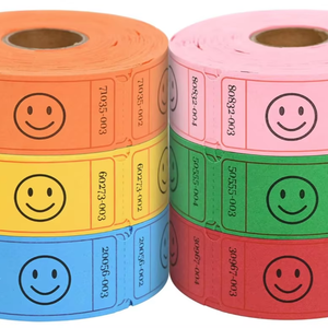 Boletos de Rifa de 1x2 Pulgadas en Colores Surtidos, Numerados Consecutivamente para Eventos y Sorteos - Product Image 1