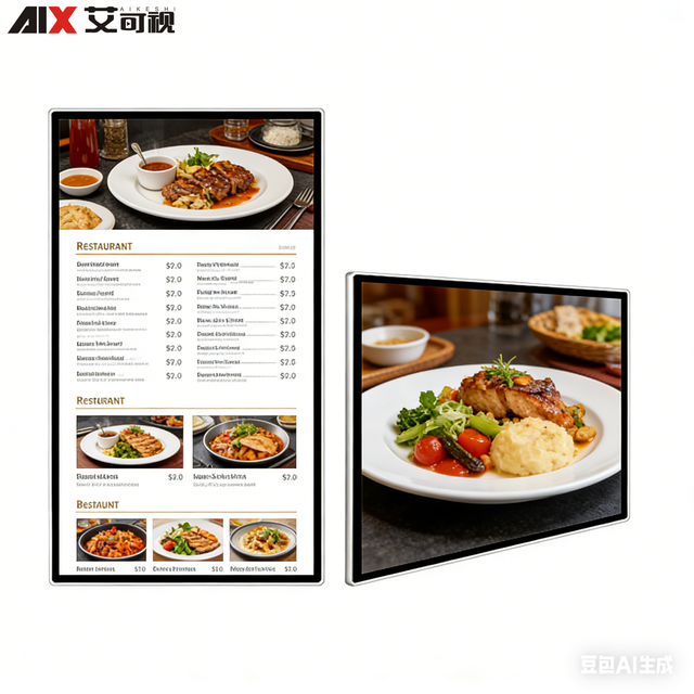 43 Inch Wall-mounted Digital Signage with Animation 16:9 2K/4K Display Built-in Speakers Elevator & Restaurant Advertising