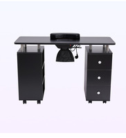 Bureau d'Ongles Moderne de Luxe avec Aspirateur, Ensemble Table et Chaise de Manucure Double en Bois, Design pour Salon de Beauté ou Séjour