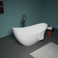 Baignoire autoportante en surface solide mate durable pour architecture de villégiature, développement et amélioration de maisons haut de gamme