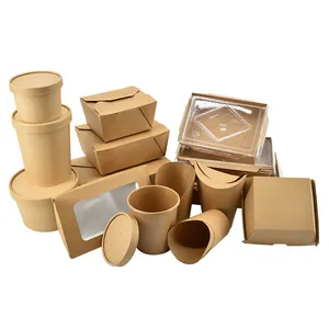 Paper Box Packaging Packaging Kraft Paper Box Packing Boxes Food Paper For Food Eco Friendly Custom Disposable Food Boxes Takeaway Packaging