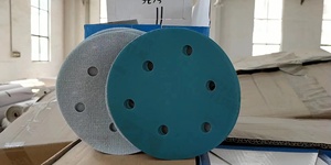 Disque de papier abrasif bleu de 150 mm avec support en film PE sans trou - Product Image 5