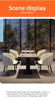 Fournitures de mobilier pour restaurants commerciaux, personnalisables, durables, table minimaliste avec plateau en marbre et ensemble de chaises en PU