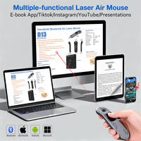 Presenter Laser Nirkabel Air Mouse dengan Touchpad dan Roda Gulir, Remote Isi Ulang untuk Rapat Bisnis, Pendidikan, dan Kantor