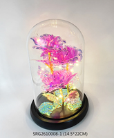 Boules en verre LED avec fleurs rouges pour la décoration de mariage et la décoration de la maison