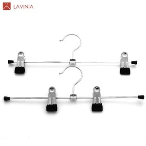 Lavinia Cintres métalliques économiseurs d'espace pour jupes et pantalons avec pinces, pour la maison et l'hôtel, très vendus et abordables - Product Image 1