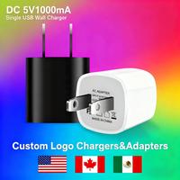 Cargador USB de 5 V y 1 A, Mini Bloque de Carga Rápida de 5 W, Tipo A, Enchufe de Pared Electrónico, Adaptador de Viaje Universal para EE. UU., Adaptadores de Fábrica