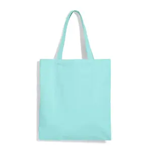 Bolsa de Mano de Algodón Personalizable, Color Verde Menta, Tamaño Mediano, Asa para Hombro, Bolsa de Compras Diaria - Product Image 1