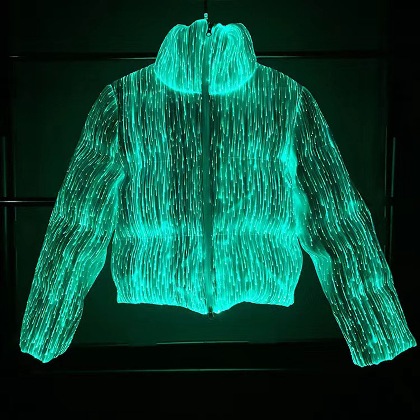 Светодиодная волоконно-оптическая ткань, куртка, одежда, светящаяся RGB светодиодная подсветка, куртка