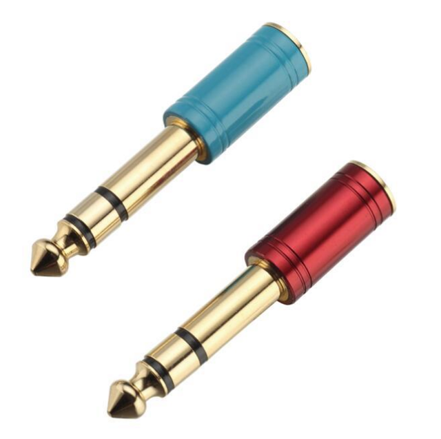 Stereo Audio Adapter Gold-Plated 6.35mm (1/4 Inch) Male to 3.5mm (1/8 Inch) Female Headphone Jack Plug Adapter