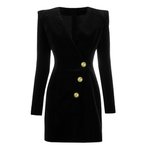 Giacca Formale da <span class=keywords><strong>Donna</strong></span> Nera di Alta Qualità, Manica Lunga, Sexy, Moda Invernale 2020 - Product Image 2