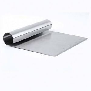 Stainless Steel Pizza <b>Cutter</b> Slicer Dough Scraper Mirror Polished Measuring Scale Pastry Fruit <b>Vegetable</b> Home Baking Kitchen Use - Product Image 3