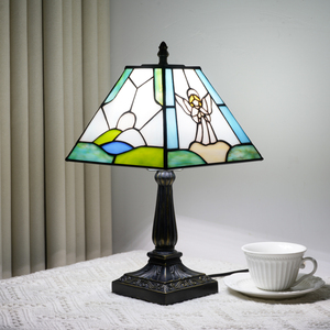 White Angel Stained Glass <strong>Table</strong> Lamp, Creative Angel Decor Desk Lamps, Birthday Gift for Grandma Aunt Birthday Gift - Product Image 4