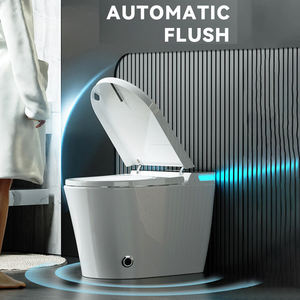 WC intelligent électrique haut de gamme à poser au sol avec chasse d'eau automatique en céramique pour salle de bain - Product Image 4