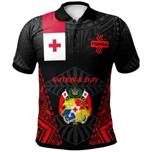 Custom Tonga Pride Coat Of Arms Polo Shirt Drop Shipping Products 2023 Fashion All Match Men's Summer Light Short Sleeve Tops