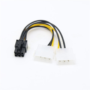 Cable de alimentación para tarjeta gráfica, adaptador de salida de CC de doble cable de cobre de 4 pines a 6 pines para fuente de alimentación de computadora - Product Image 2