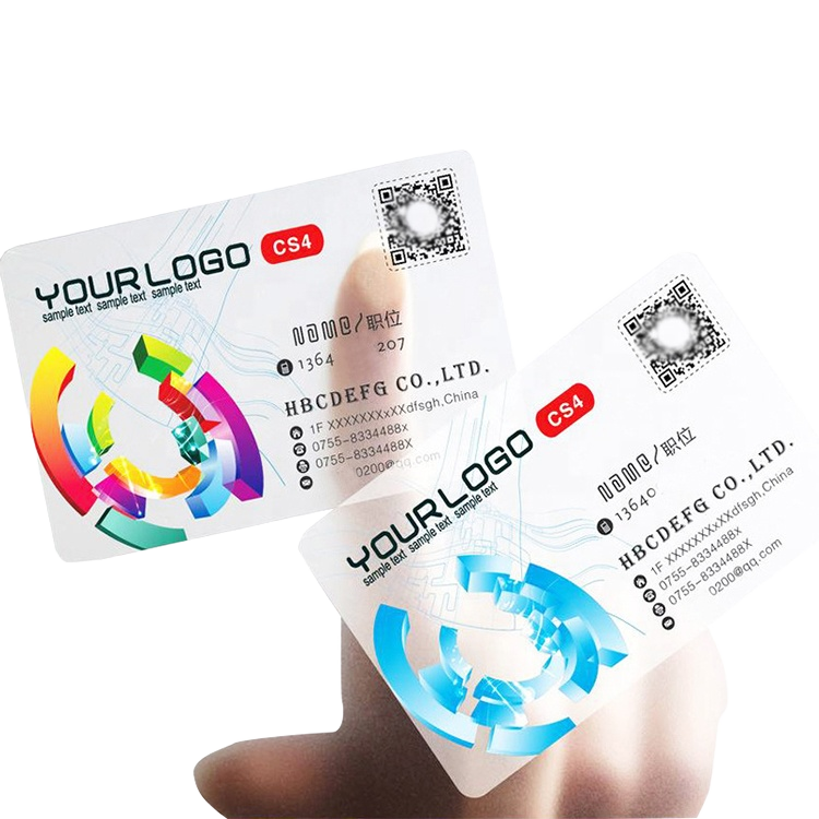 Factory Customized Wholesale Luxury Transparent PVC Business Cards VIP Gift Plastic Printing Card
