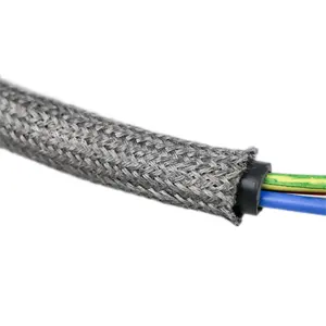 High Temperature 650 Degrees Celsius Thermal Stability 316L Stainless Steel Fiber Braided Sleeve Tubular