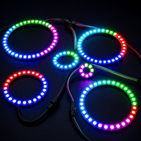 Lampu Cincin LED RGB WS2812 5V, Lampu Cincin Mata Malaikat LED RGB Pintar WS2812B 5V, Lampu Lingkaran Warna-Warni yang Dapat Diatur untuk Dekorasi Mobil