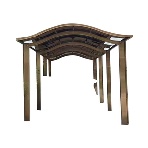 Conception de toit en arc d'abri de <span class=keywords><strong>garage</strong></span> en aluminium personnalisé auvent en métal pour l'extérieur cadre enduit de PVC en polycarbonate pour hangar de voiture - Product Image 2