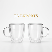 Tasse à café/thé en borosilicate de 150 ml, faite à la main, avec logo personnalisé, pour cadeaux d'entreprise et kits de bienvenue promotionnels