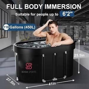 Große Ovale Faltbare Badewanne Eisbadewanne für den Innen- und Außenbereich Freistehende Home-SPA Tragbare Ovale Eisbadewanne - Product Image 4