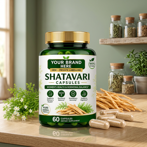 Cápsulas de Shatavari Premium, 60 Cápsulas Vegetales, Suplemento Herbal Ayurvédico Natural, Apoyo para el Bienestar Femenino, Shatavari Natural - Product Image 1