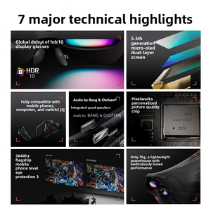 Occhiali AR RayNeo Air <span class=keywords><strong>4</strong></span> Pro con Display Micro OLED Gigante da 201 Pollici, 120Hz HDR10, Cinema Intelligente Indossabile HD per iPhone, Android, Switch, PC - Product Image 2