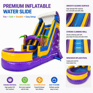 Commercial PVC <strong>Inflatable</strong> <strong>Bouncer</strong> Water Slide Outdoor Silp Slide Waterslide with Pool Water Game <strong>Inflatable</strong> <strong>Bouncer</strong> - Product Image 4
