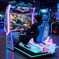 Machine de jeu d'arcade professionnelle Sky Fighter de 55 pouces, à monnayeur, avec joystick de vol dynamique pour centre de jeux
