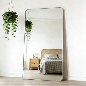Elegante Specchio da Terra in Vetro con Cornice in Metallo, Specchio Cosmetico Moderno in Lega di Alluminio Fatto a Mano, Specchio Dorato per <span class=keywords><strong>Soggiorno</strong></span> - Product Image 3