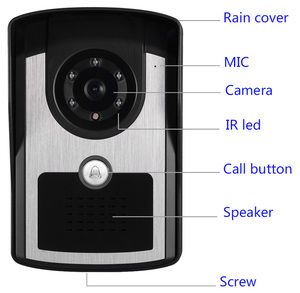 Gece görüş erişim kontrol sistemi ile yüksek çözünürlüklü kablolu Video kapı zili interkom kapı telefonu - Product Image 5