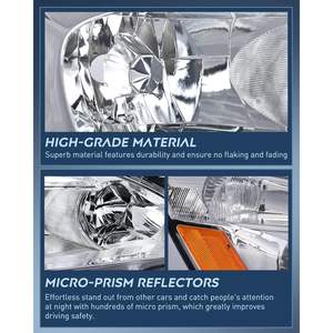 Conjunto de Faros Delanteros con Carcasa Cromada Nilight para Honda Accord 2003-2007, Repuesto con Reflector Ámbar, Iluminación Exterior para Automóvil - Product Image 6