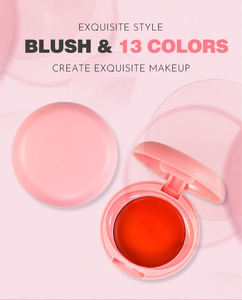 Palette de fard à joues crème rose en plastique rond, crème à poudre, teinte unique, Blush crème - Product Image 2