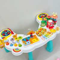Nueva Mesa de Juego Educativa Multifuncional Todo en Uno con Rompecabezas de Plástico en Forma de Nube para Aprendizaje Temprano, 40 Piezas, Bloques de Construcción