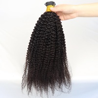 Extensions de cheveux humains indiens bouclés crépus 3B 3C 4A, pré-collées, 100% kératine, à pointes adhésives, perles et micro-liens