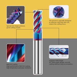 ชุดดอกสว่านเจาะจมูกทรงสี่เหลี่ยมขนาด1/8 "5ชิ้นชุดดอกกัดเหล็กทังสเตน65HRC แข็งคาร์ไบด์อเนกประสงค์ - Product Image 4