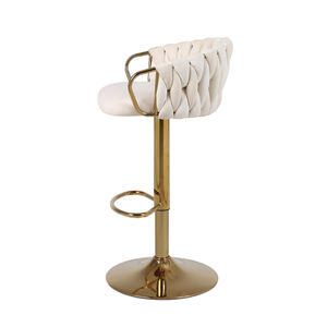Tabouret <span class=keywords><strong>de</strong></span> <span class=keywords><strong>bar</strong></span> pivotant moderne <span class=keywords><strong>de</strong></span> luxe pour hôtel, café, comptoir, <span class=keywords><strong>chaise</strong></span> <span class=keywords><strong>de</strong></span> <span class=keywords><strong>bar</strong></span> pivotante avec structure en métal et revêtement en velours - Product Image 6