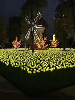 Lampu LED Mawar dengan Tiang Tanam untuk Festival Cahaya, Taman, Lapangan, Pusat Perbelanjaan, Dekorasi Taman Bunga & Rumput, Pencahayaan Acara