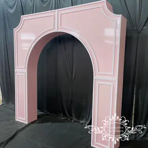 Arco acrílico para decoração 3d, arco de casamento rosa
