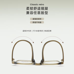 Montures de lunettes classiques rétro 7027, monture rectangulaire complète, légères, unisexes, matériau EMS, origine Danyang - Product Image 2