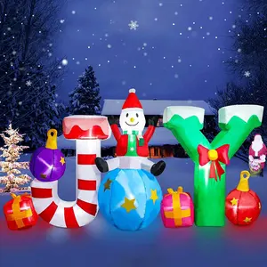 2024 desain baru dekorasi Natal tiup sukacita dengan manusia salju permen tongkat luar ruangan dekorasi tiup Natal